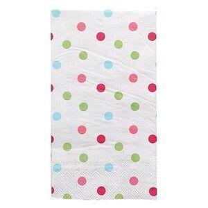 Polka Dot Paper Napkins Guest Bath Towels Buffet 32 CT Beach Birthday Summer